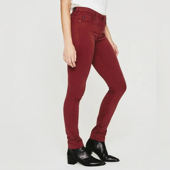 AG Adriano Goldschmeid The Prima Mid Rise Cigarette jeans red Size 26 - Picture 9 of 10